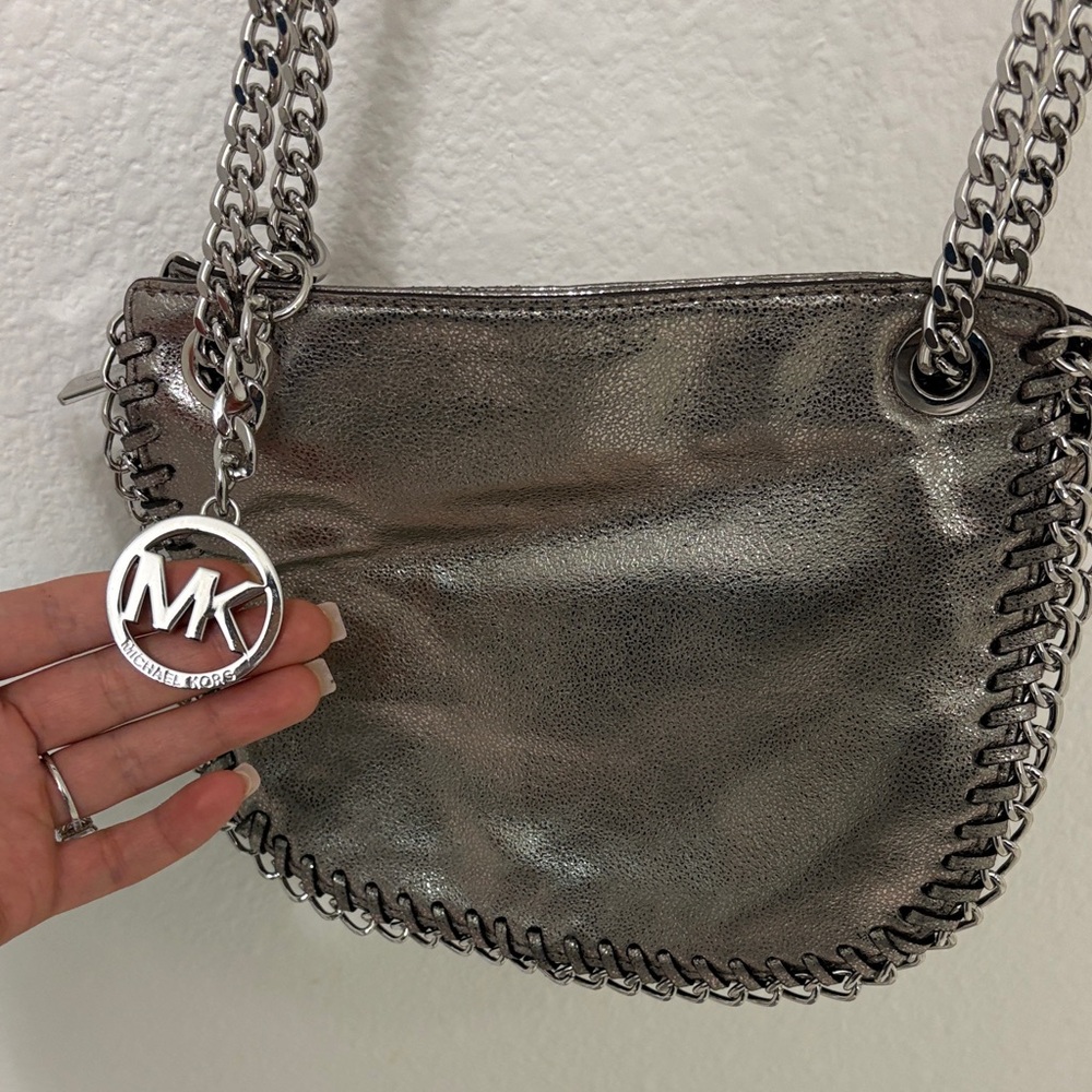 Michael Kors Y2K Metallic Silver Shoulder Bag